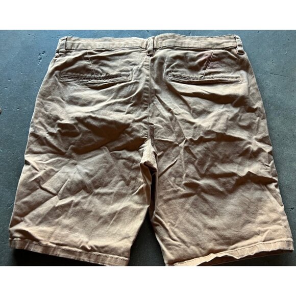 Topman Men’s Size 32 Stretch Skinny Chino Shorts Khaki Brown Beige Cotton - Picture 10 of 14